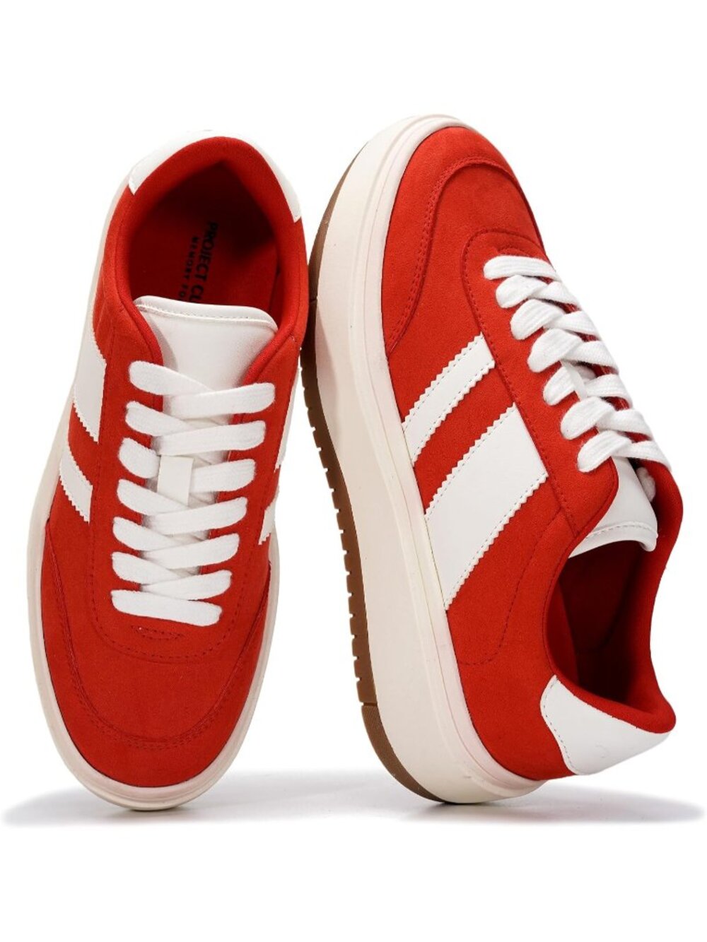 Project Cloud Women's Red Memory Foam Insole Footwear Platform Sneaker Shoes